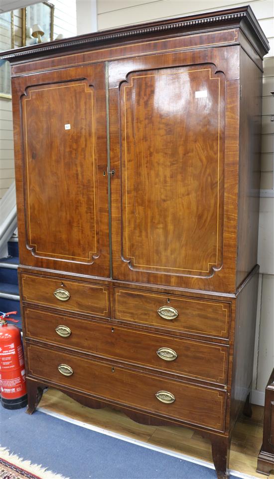 A mahogany linen press W.129cm